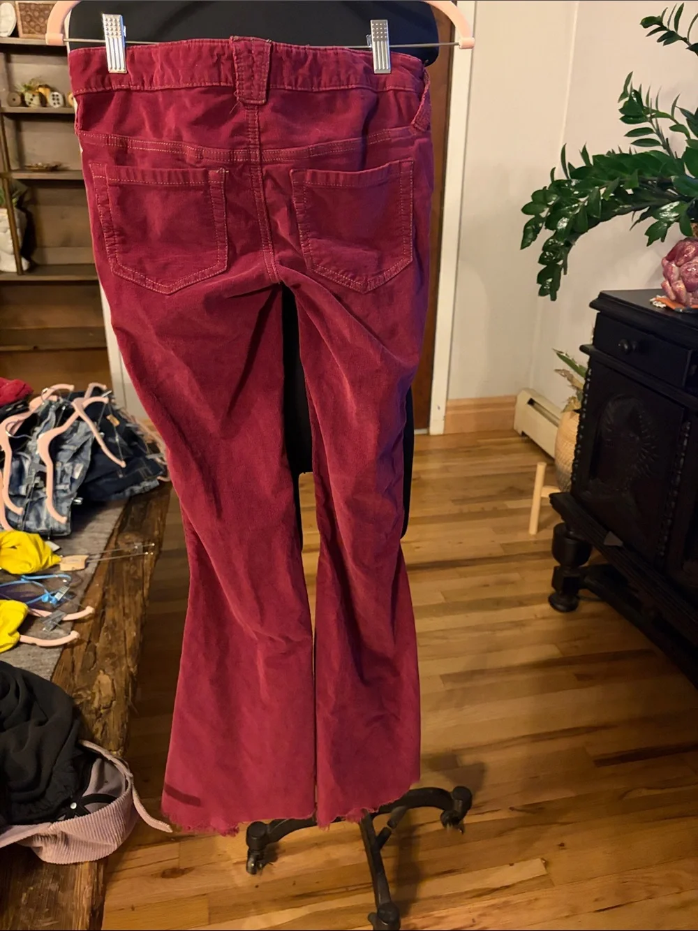 Free People Women's Corduroy Flare Pants in Wine